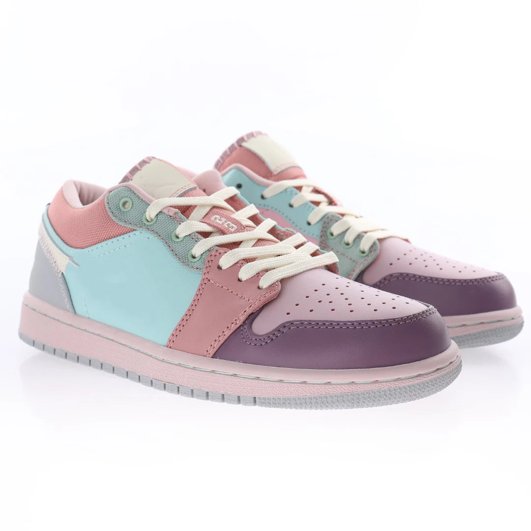 

High Quality Low Help Classic Retro Culture Leisure "color Mosaic Macaron" Pink Purple Green Sports Basketball Shoes