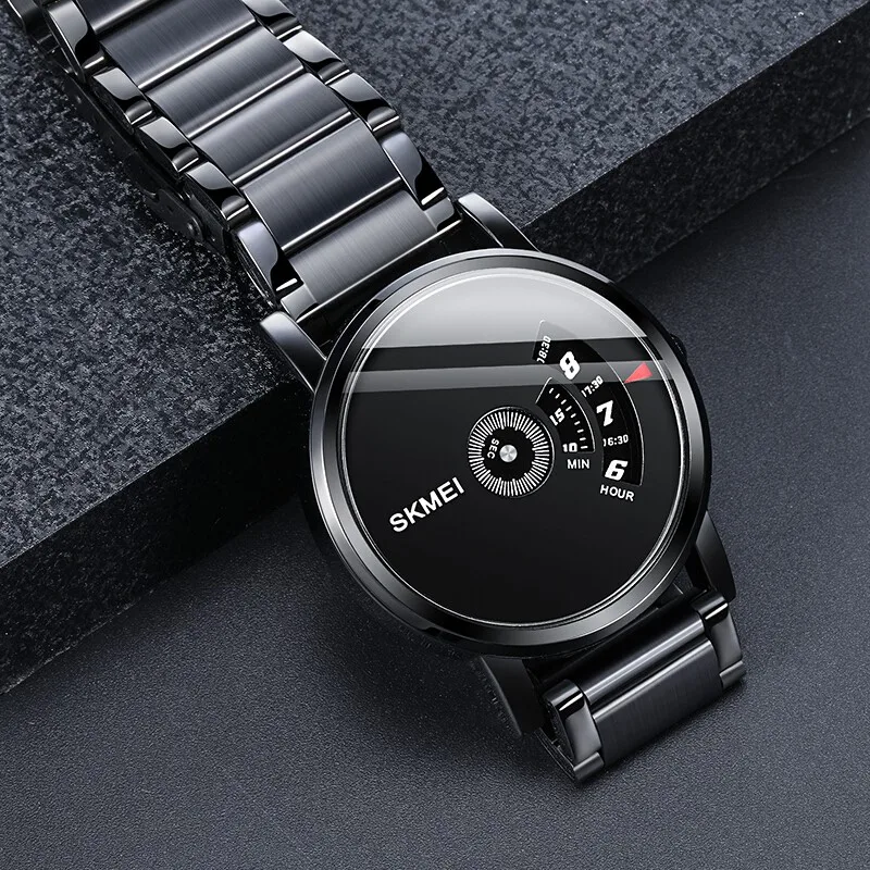 

SKMEI men fashion business stainless steel back watch japan movt quartz watch, 4 colors