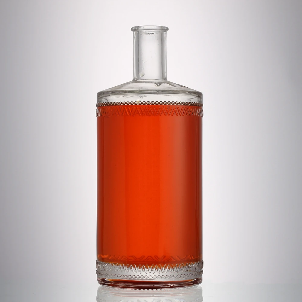 批发工厂价格 1 升酒玻璃伏特加酒瓶与标志