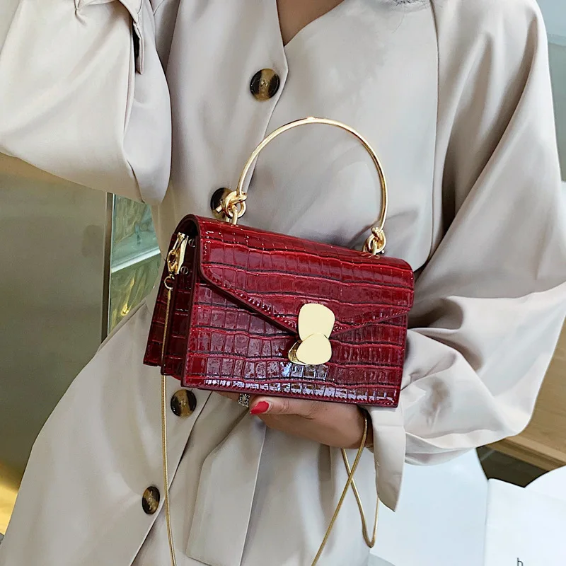 

Stone pattern PU Leather Crossbody Bags For Women 2020 Mini Shoulder Messenger Bag With Metal Handle Lady Travel Totes bags