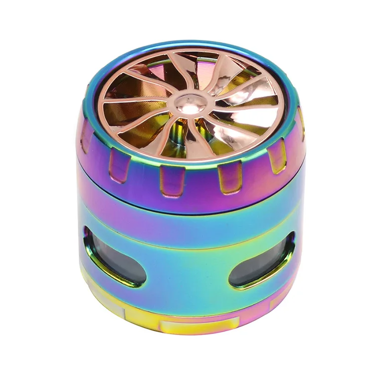 

GZ3363102 new cool fashion zinc alloy 63mm hand metal herb smoke tobacco Grinder weed accessories custom logo ed Grinder, Rainbow