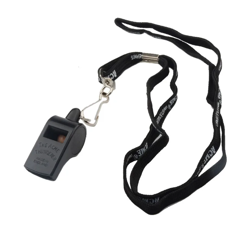 

New Professional Referee Camping Sports Soccer Survival Plastic Whistle With Specific Direction Loud Sound, Black