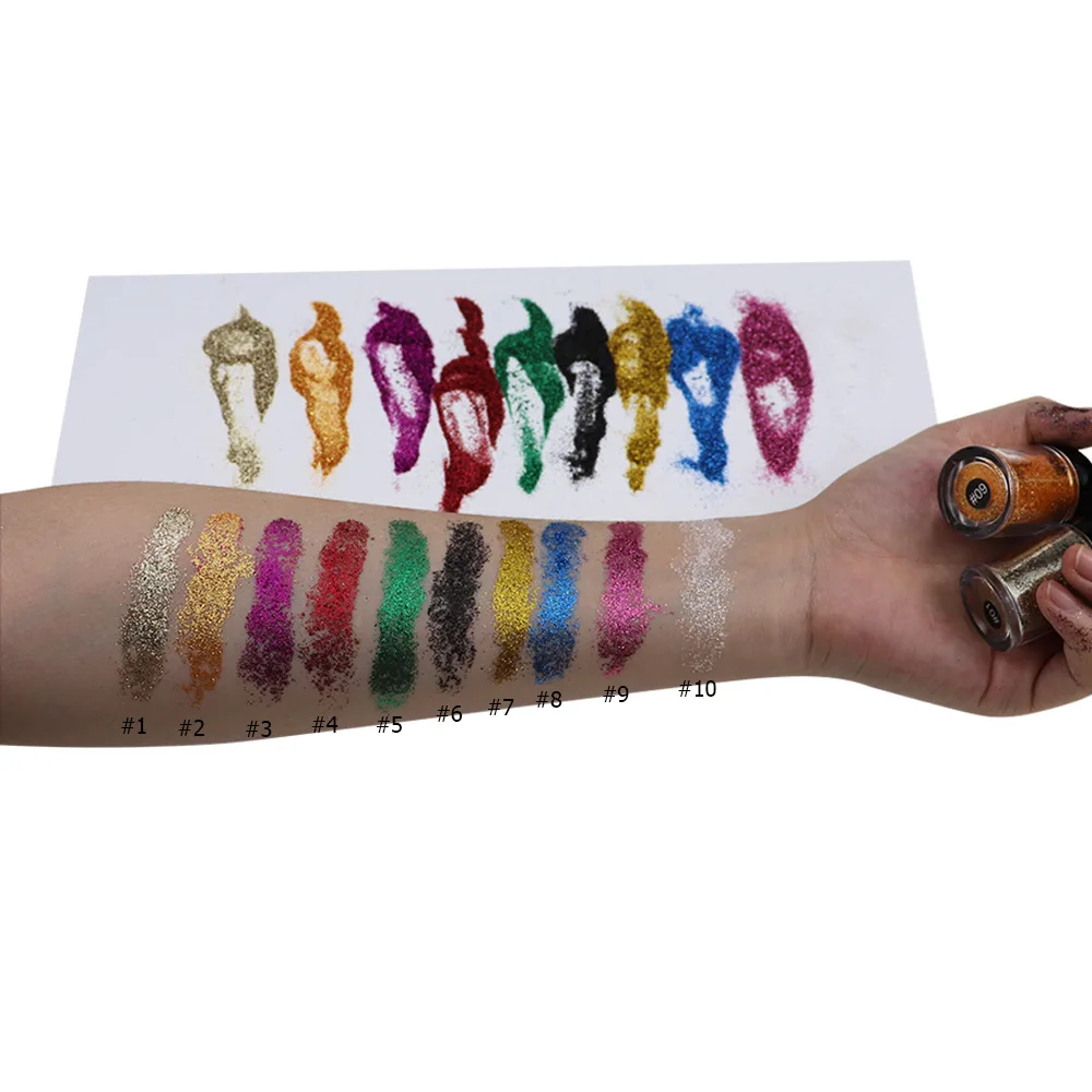 

High pigment glitter pigment powder eyeshadow glitter loose eyeshadow powder, 10colors