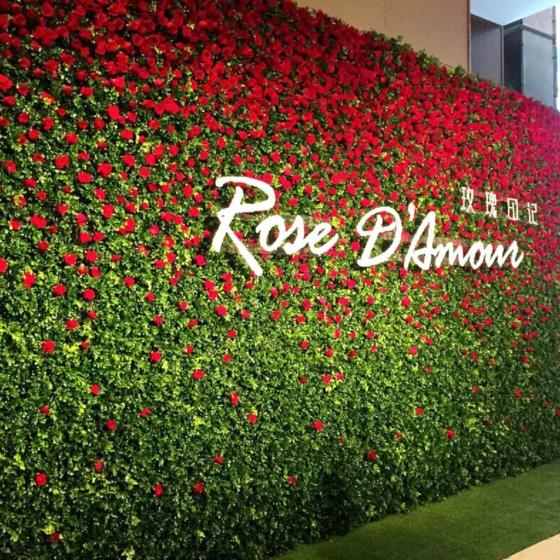 

C0299 High quality faux photography fence hedge event decoration artificial plastic green grass backdrop wall