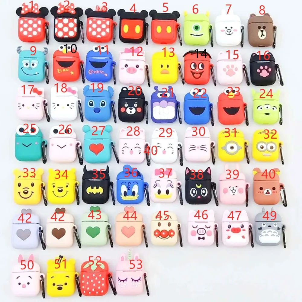 

Wholesale New Earphone Accessories Cartoons skin For Airpods Case Silicone Cute Airpod Case For Airpods Case Cute, 53 different styles