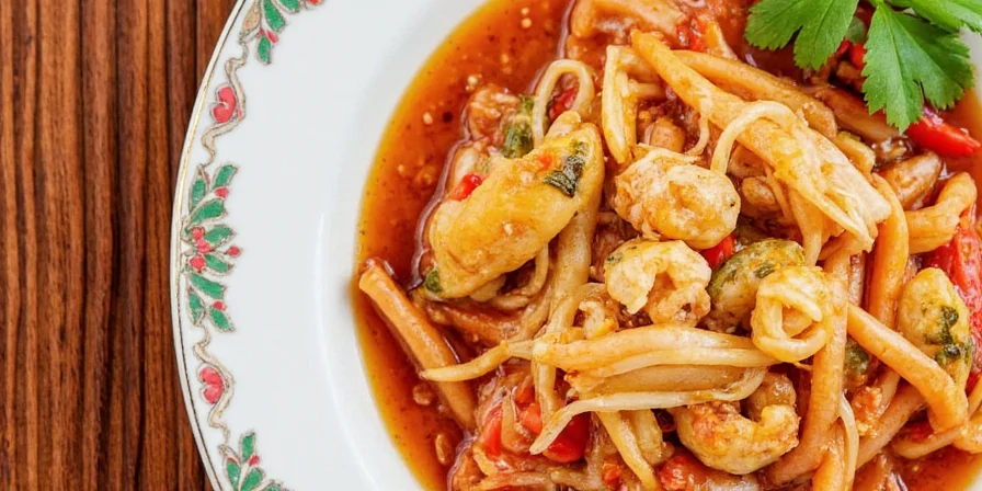 Spicy lemongrass pork stir-fry served with steamed rice