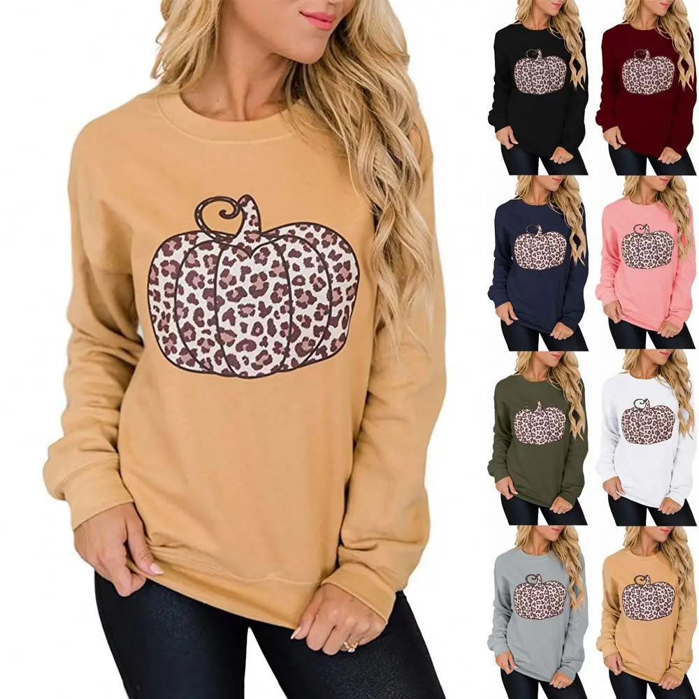 

Coldker 2020 Fashion New Design Leopard Print O -Collar Long Sleeve Blouse Women Pullover, Shown