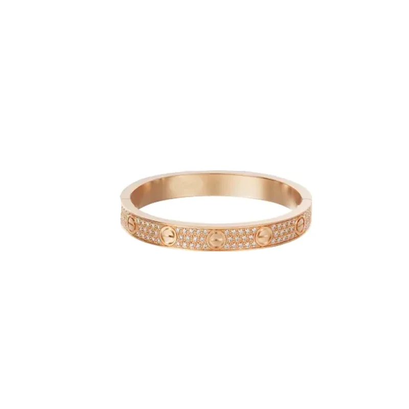 

High quality stainless steel love full diamond bracelet luxury wedding Cuff Bracelet