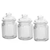 home goods storage cookie candy jar grain ribbed glass jar nut container with glass lid