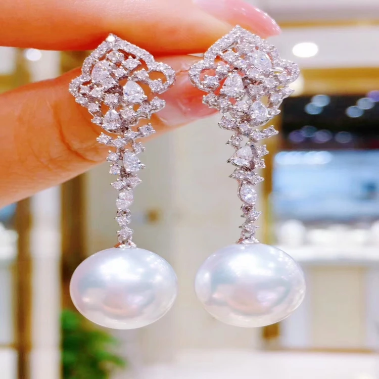 

Pearl 925 Silver Freshwater Baroque Earring Women Factory From China, Silver color