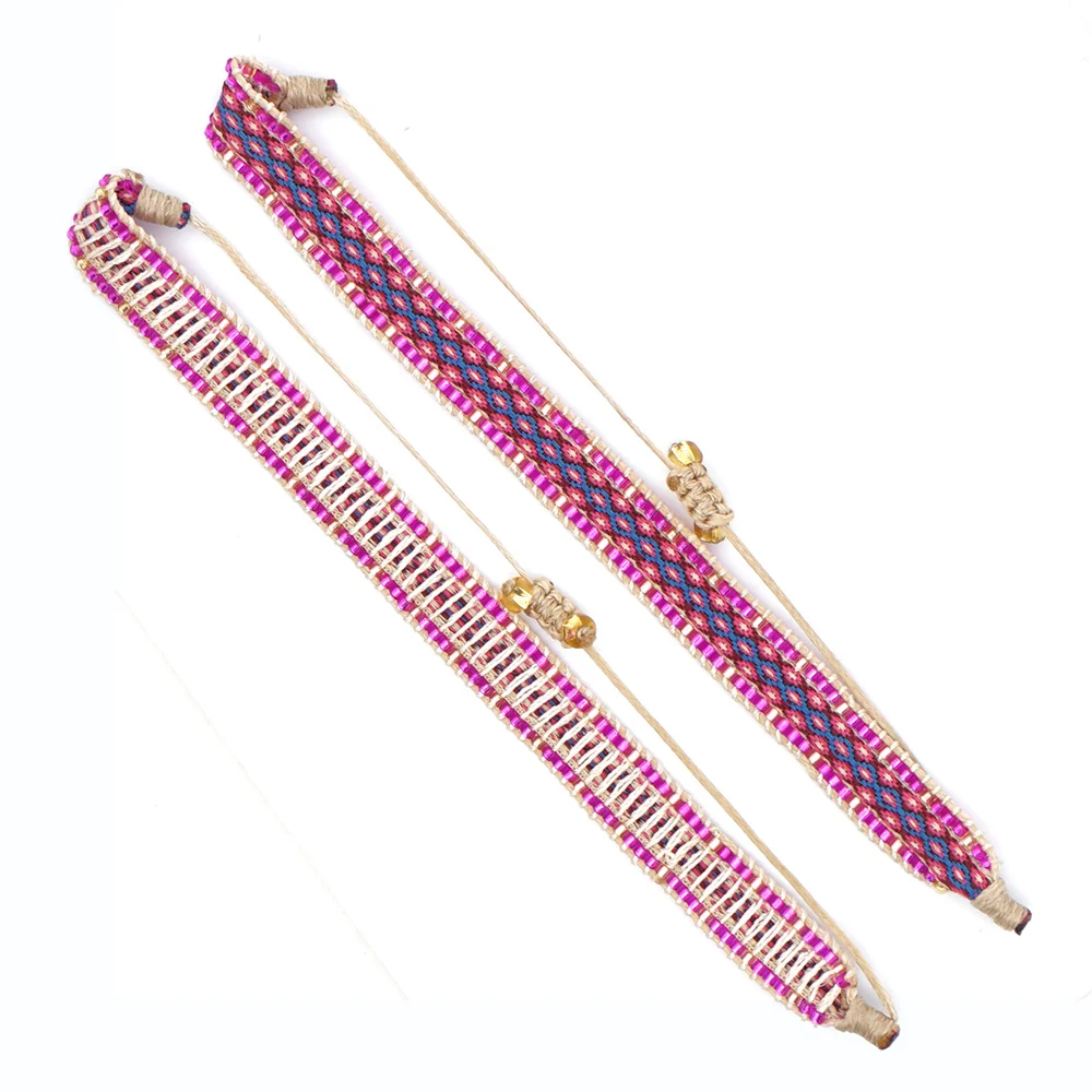 

GO2BOHO Cloth Bracelet For Women MIYUKI Beads Ethnic Braided Macrame 2020 Fashion Boho Adjustable Miyuki Friendship Bracelets, Blue