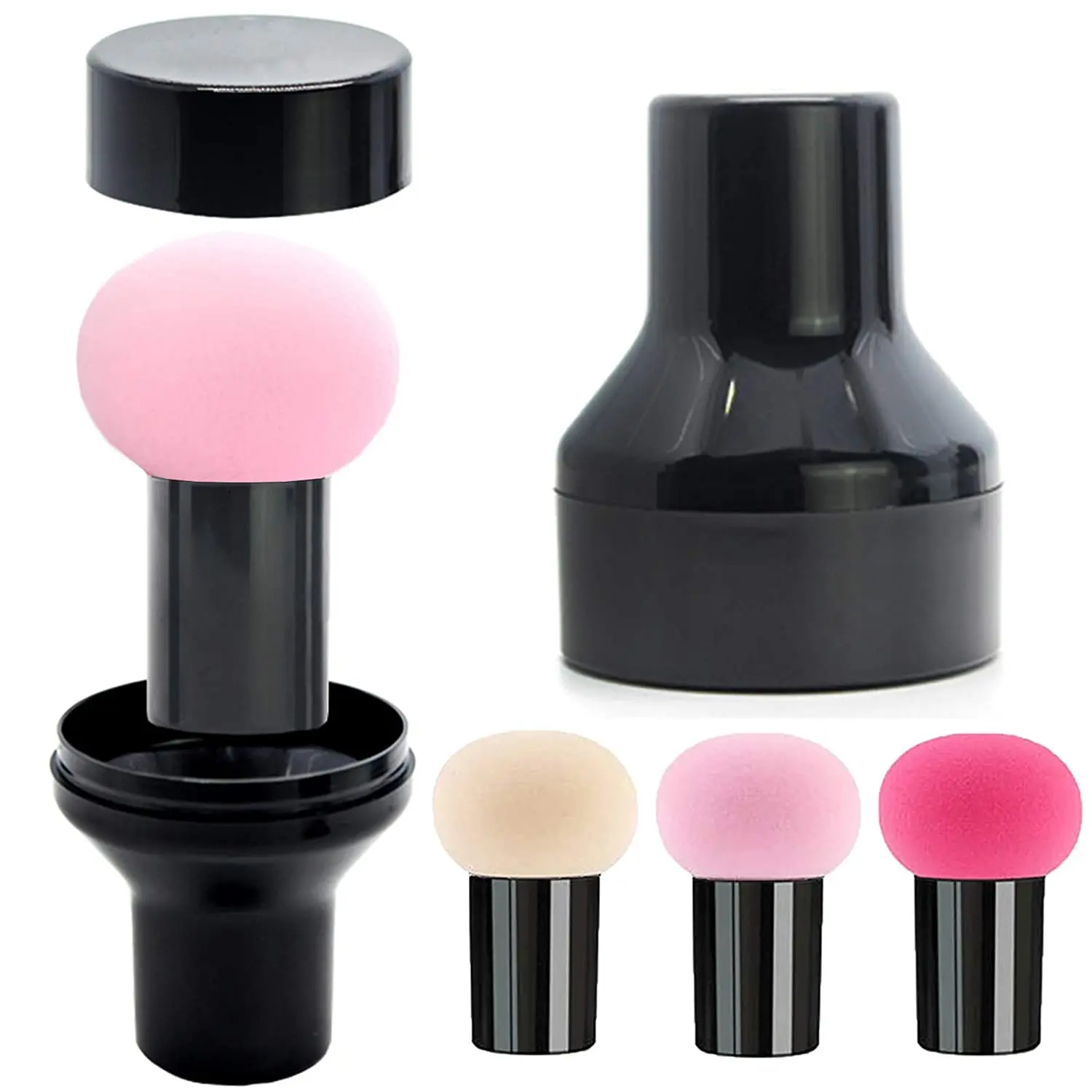 

Face Foundation Powder Makeup Blender Sponge with Handle Case latex free