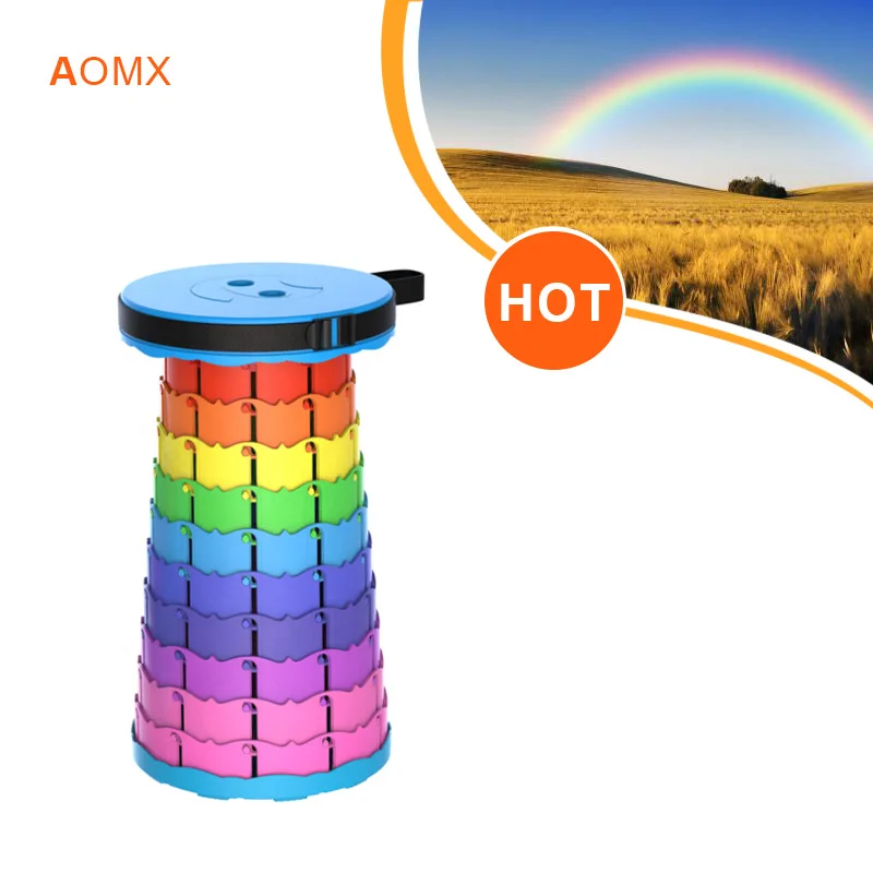 

New telescopic stool camping telescopic stool Telescopic portable foldable stool