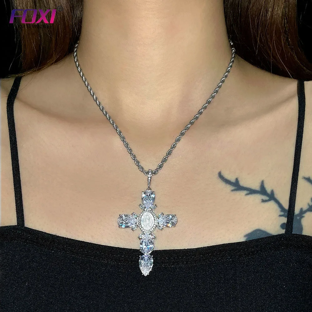 

High Quality Religious Christian Maria Virgin Mary Cross Pendant Jewelry Necklace