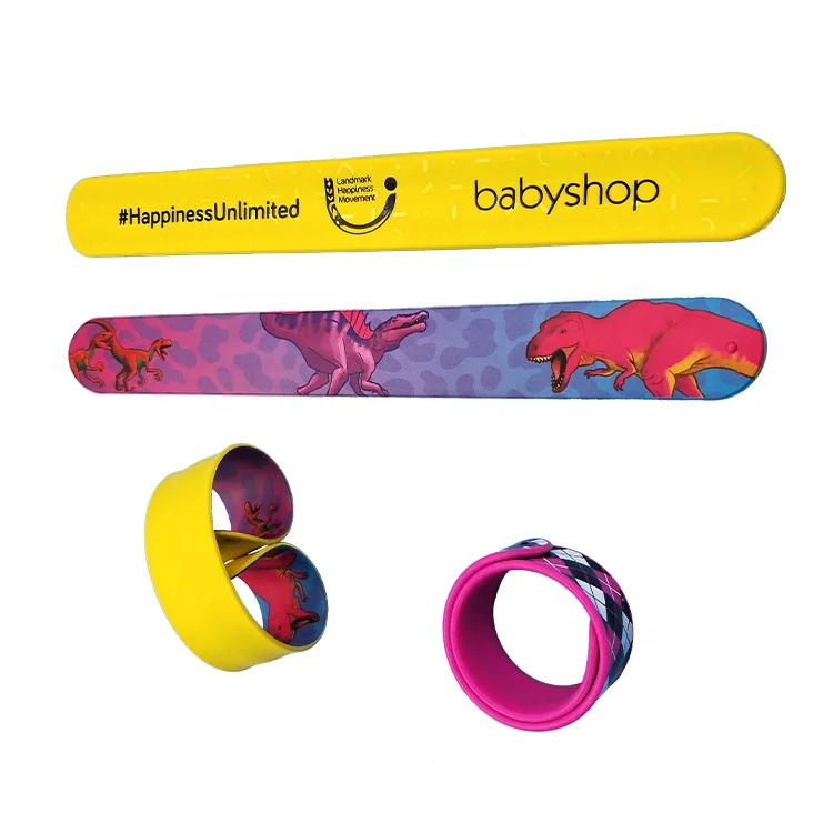

Custom Colorful Logo Snap Bracelet Wristband 100% Eco Friendly Silicone Slap Bracelet, Customized color