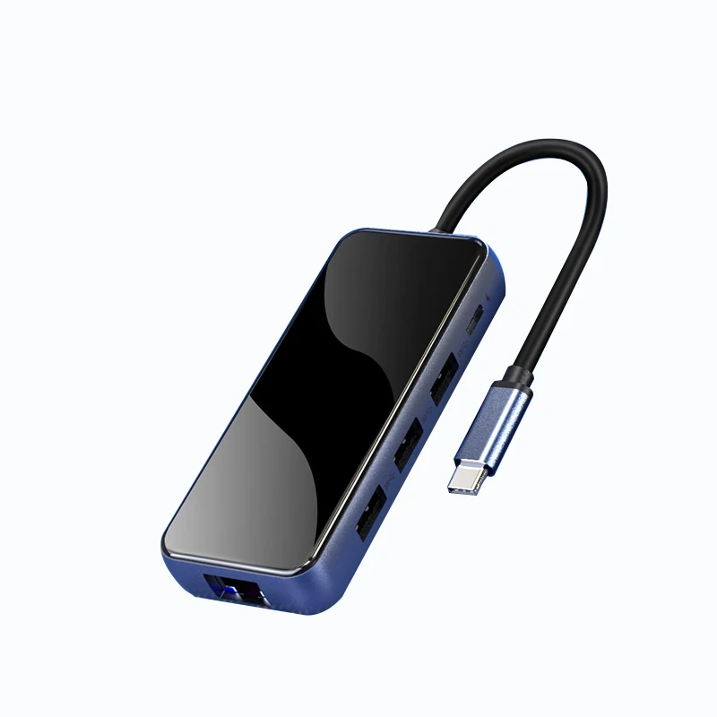 

USB C Docking Station Type C to USB 3.0 RJ45 PD Network Adapter Hub 5 in 1 type c Hub, Black
