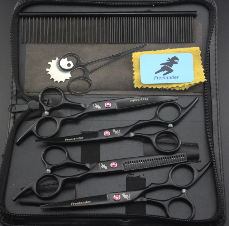 

6.0 inch Animal Shaped Scissors Pet Grooming Scissors Pet Fishbone Teeth 4 scissors set