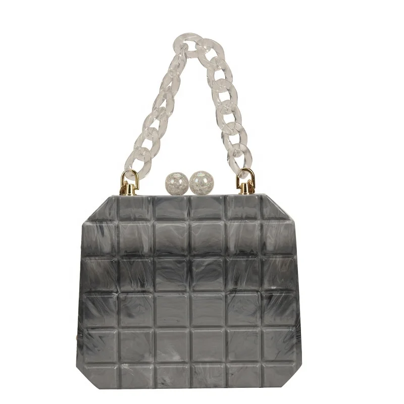 

Drop shipping PVC Solid Color Ladies Purses and Handbag Girl Chain Shoulder Hand bags Women Clear Acrylic Chain Jelly Purse Bag
