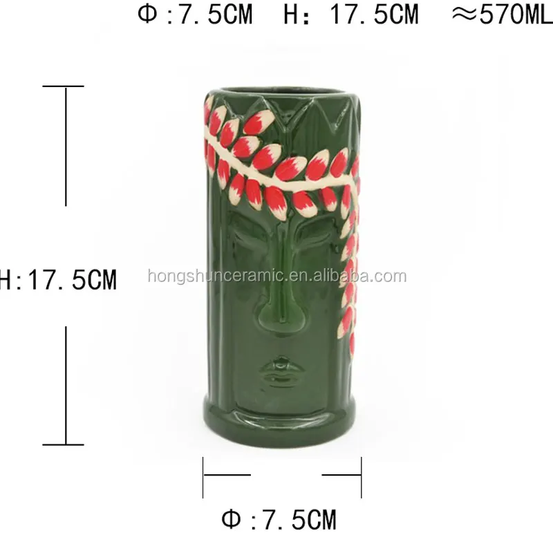 Tiki Mugs Drinkware 10 oz Ceramic Tiki Mug goddess Statue Cocktail Glass Stoneware Beer Mug