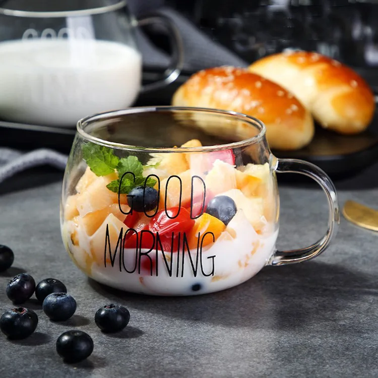 

Borosilicate glass breakfast coffee milk glass cups, Clear