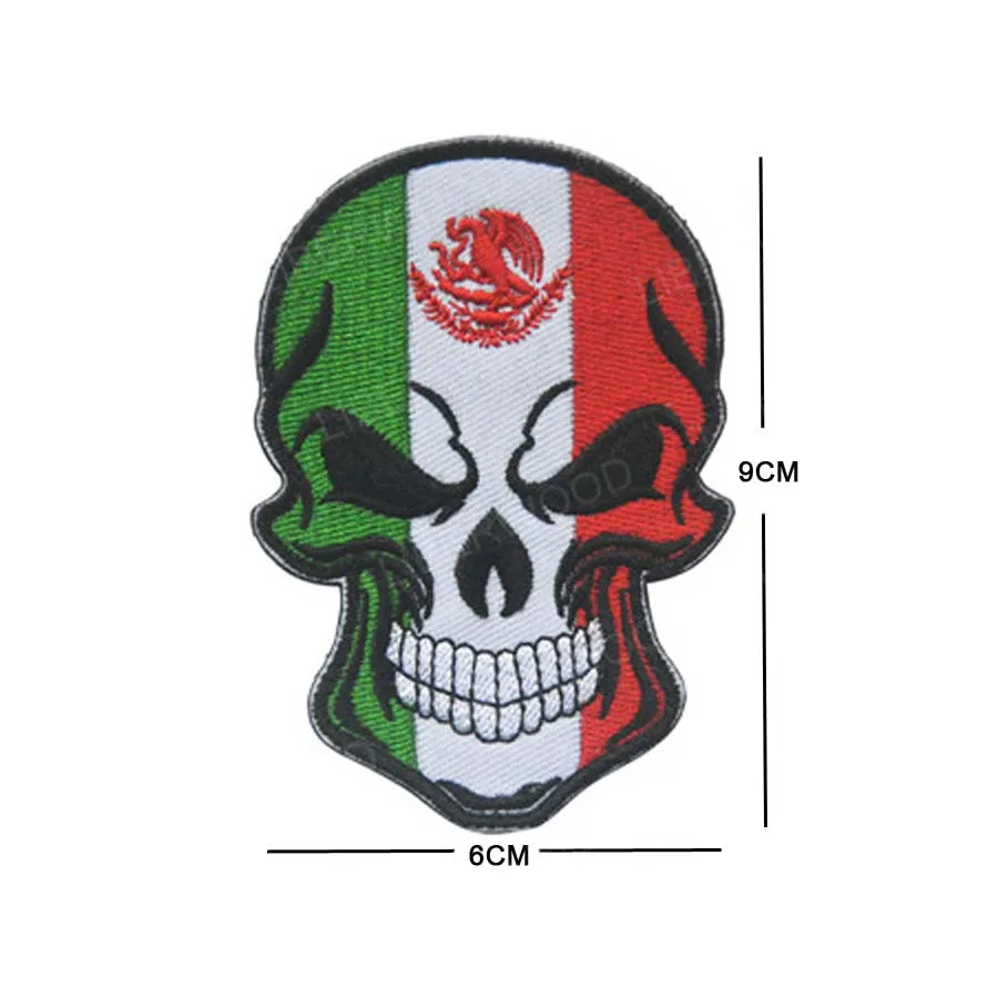 

LIBERWOOD MEXICO Flag Infrared Reflective IR Patch Badge Mexico Skull Emblem Mexique Telcel Tactical Armband