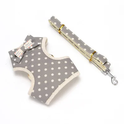 

Pet leash Korean version of bow tie pet braces Vest type cat and dog leash, Blue/red