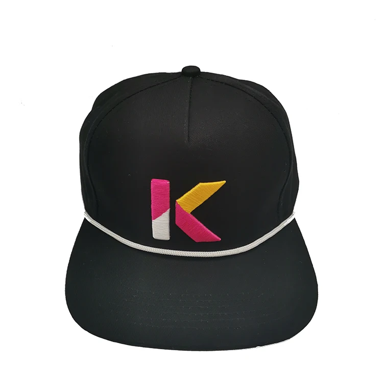 cheap custom black 5-panel 3d