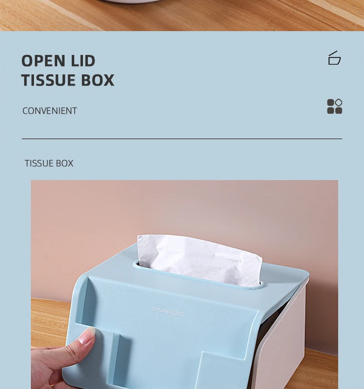 Shuangqing Factory Hot selling Plastic tissue box paper holder mobile phone holder