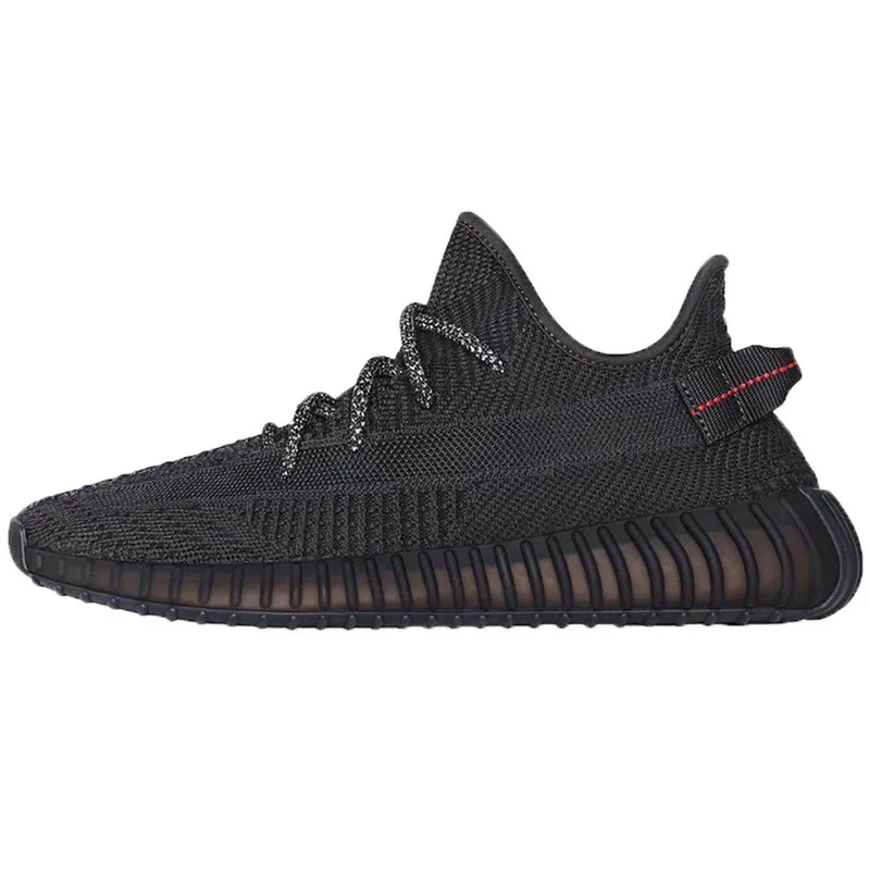 

knitted static non-reflective yeezys pirate black 350 v2 sport men women yezze jogging running casual shoe