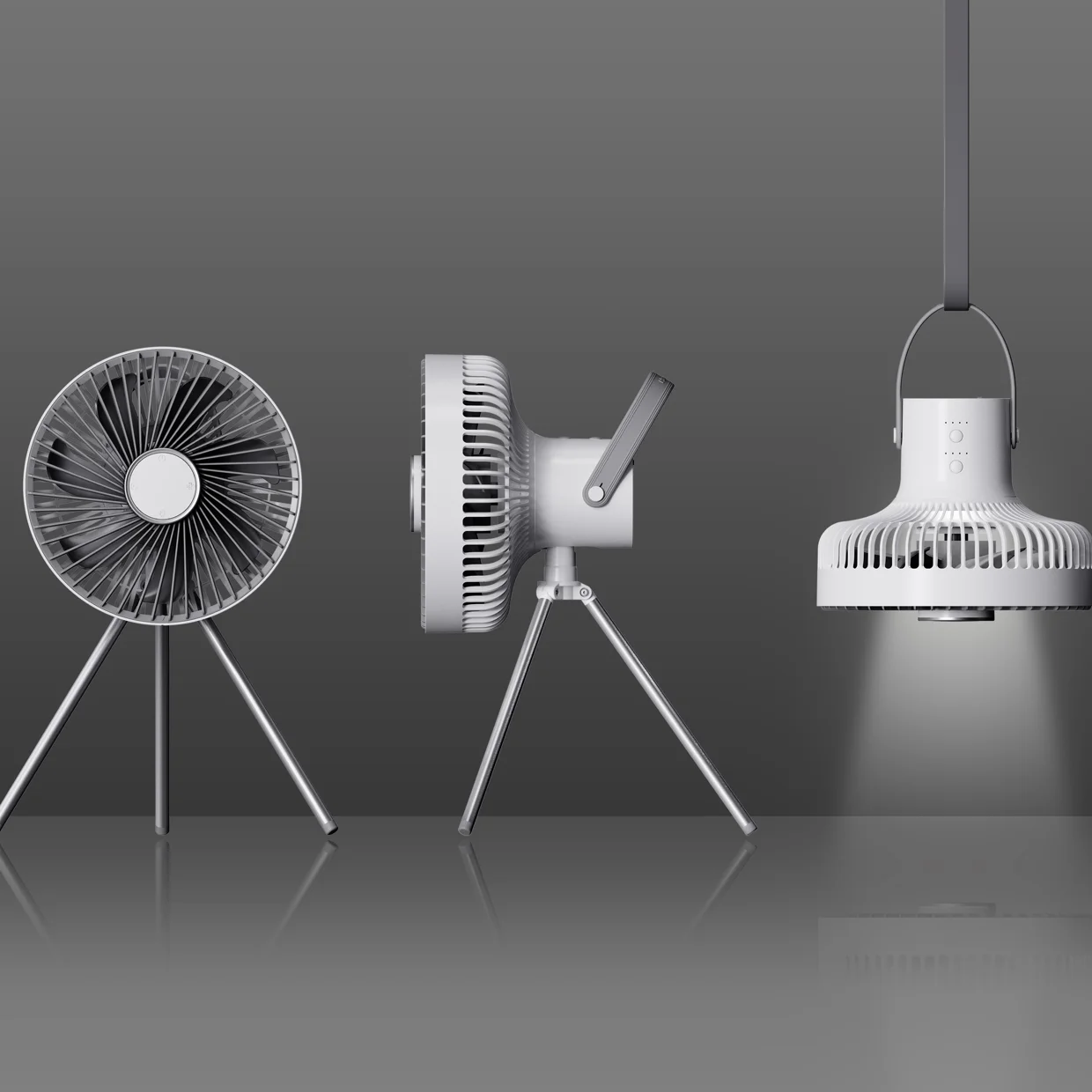 

Smart appliances Multifunctional rechargeable 7.9 inch air Cooler fan LED light remote control tripod stand camping tent fan