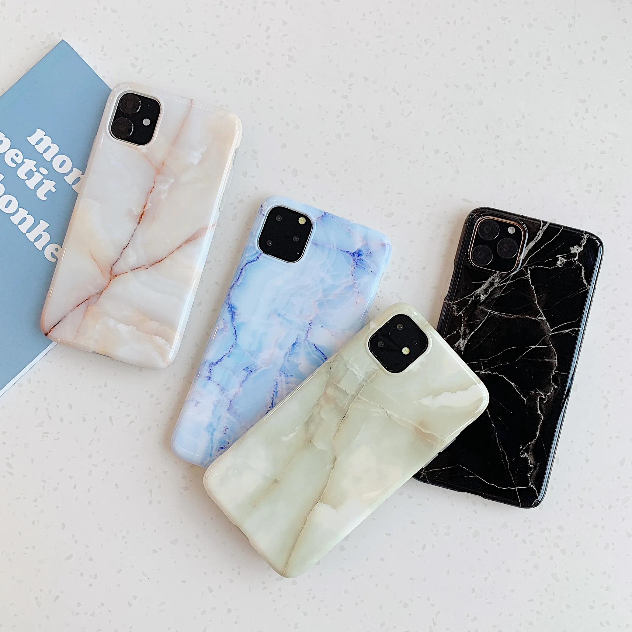 

High Quality Minimalism Emulational Marble Texture Estuches De Telefono For iphone 6 6S iPhone 12