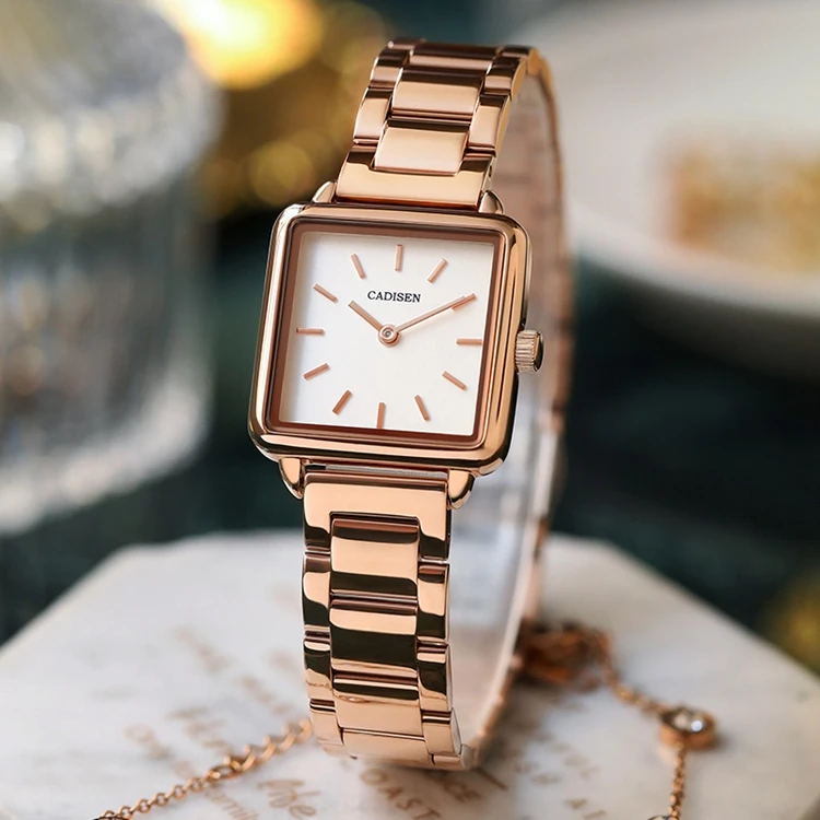 

CADISEN C2043 luxury quartz watch for women stainless steel special dial sets waterproof women automatic watch
