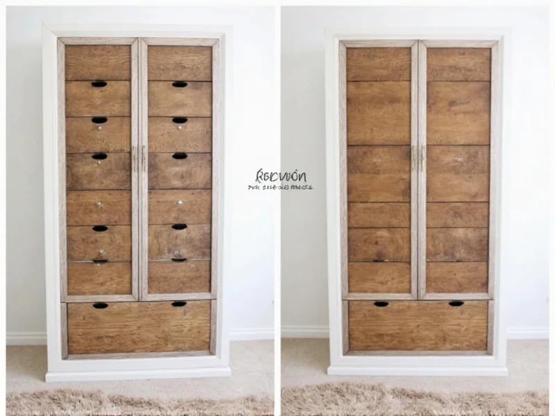 Before and after craft cabinet storage transformation