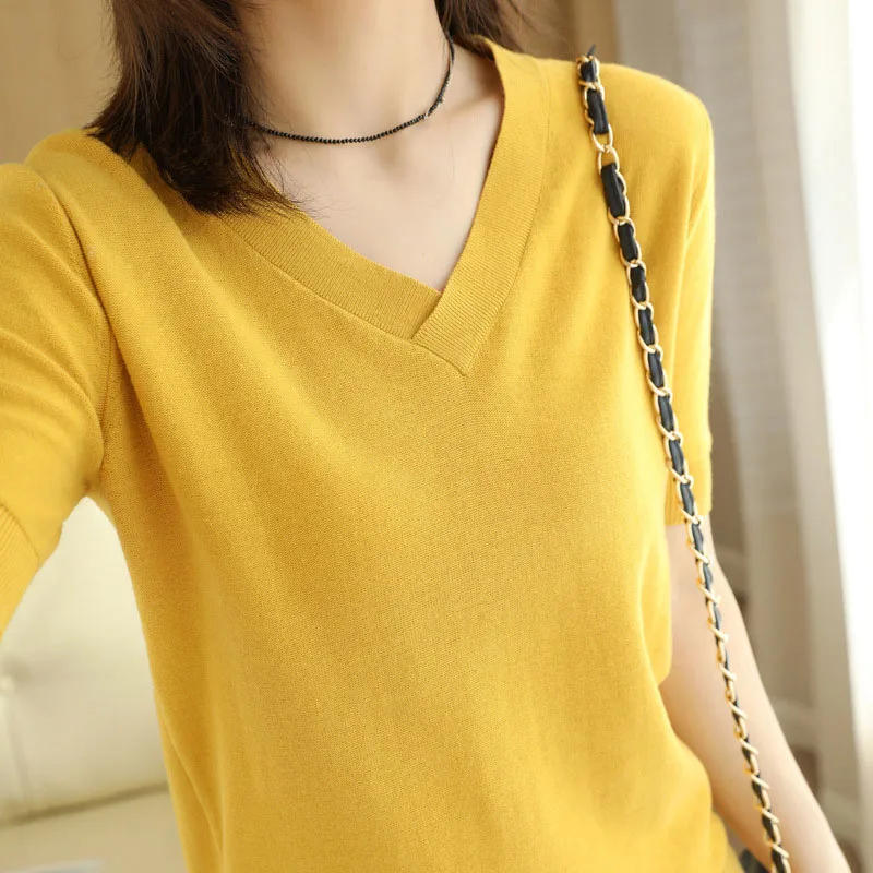 

2021 new design T-shirt plus size summer breathable comfortable Anti-pilling Anti-wrinkle fashion solid color pullover