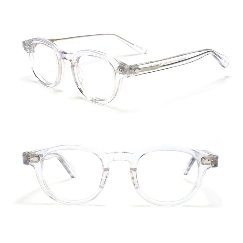 High Quality Free Size Acetate Clear Frame Glasses Optical Frames Gafas de Acetato Johnny Depp Glasses