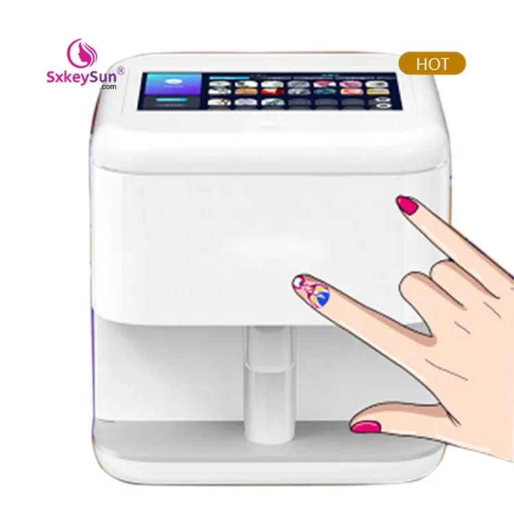 

Operating easily one click nails printer 3d digital nail art photo drawing machine