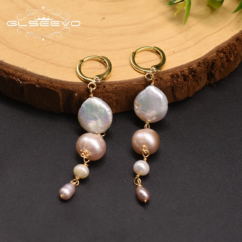 

Natural Fresh Water Baroque Pearl Long Drop Earrings For Women Party Engagement Fine Jewelry earrings bulk