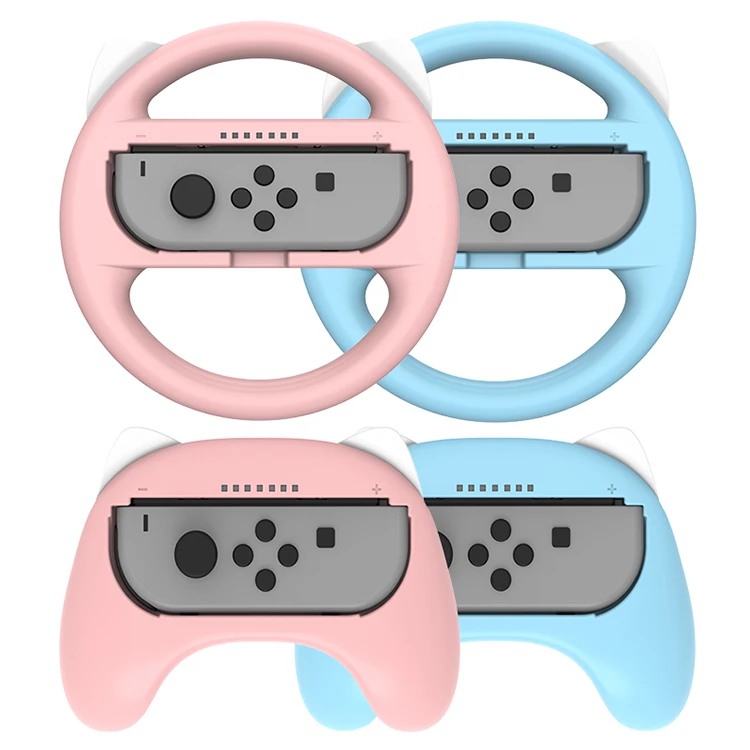 

New Gamepad Controller handle grips Racing Wheel Steering Wheel For Nintendo Switch Joy-Con, Pink