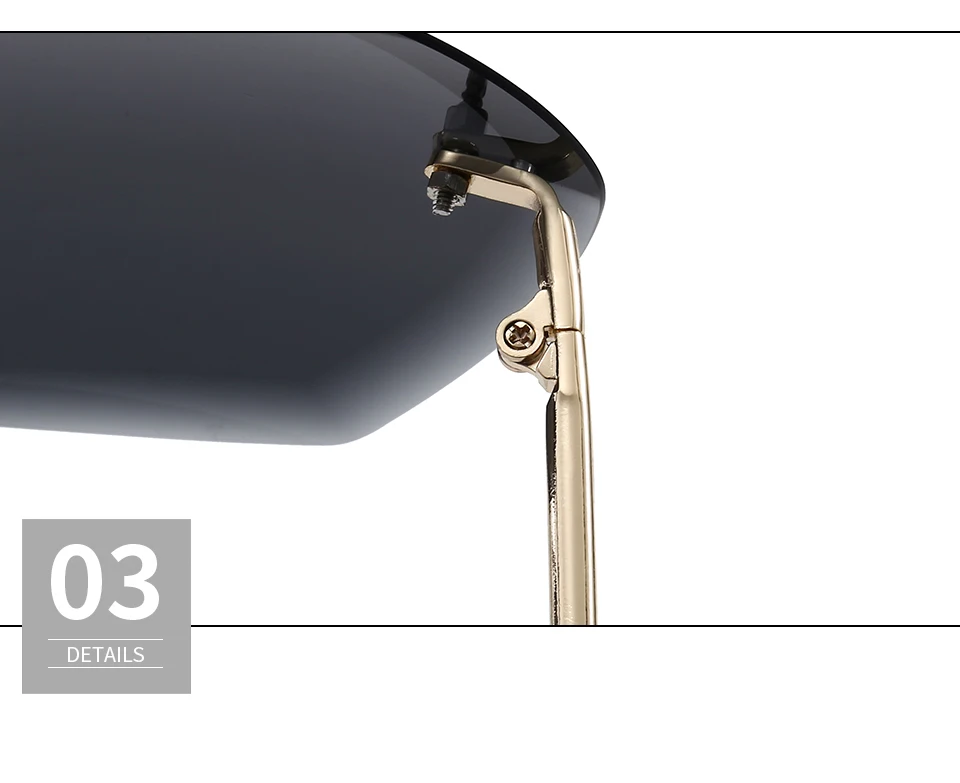 204101 Superhot Eyewear 2020 UV400 Oversized Shades Sun glasses Women Female Lady Rimless Sunglass