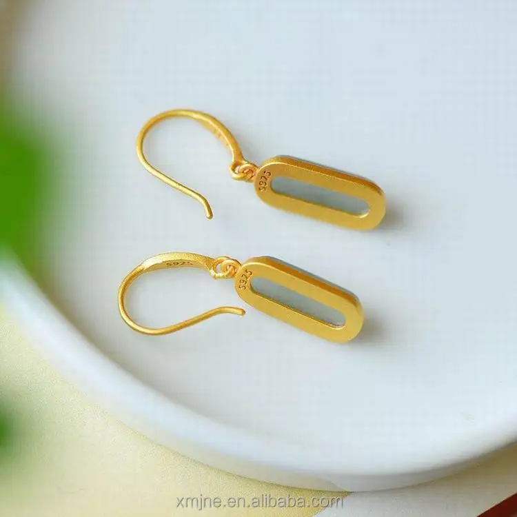 

New Sterling Silver Jewelry Earrings Natural Necklace S925 Sterling Silver Ancient Silver Grey Fashion