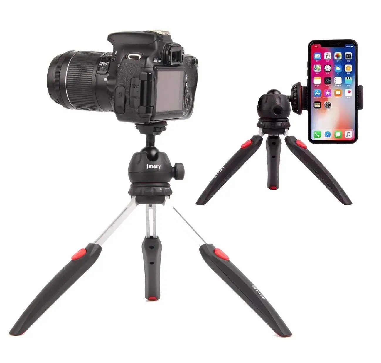 

New Jmary MT-35 Table Top Mini Portable Foldable Extendable Tripod Stand for Mobile and DSLR & Digital Camera with phone holder