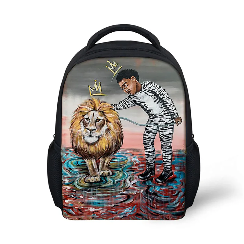 

Black Art African Boy Children Fancy Bag Toddler Lunch Bag Childrens Backpack School Bags Neoprene