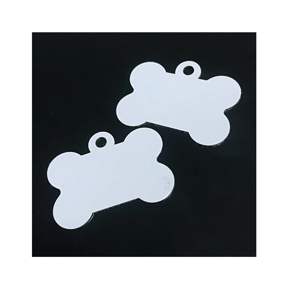 

Hot Selling Sublimation Printable Blank Aluminum Dog Tag ID Metal White Aluminum Dye Sublimation Dog Tag Blanks