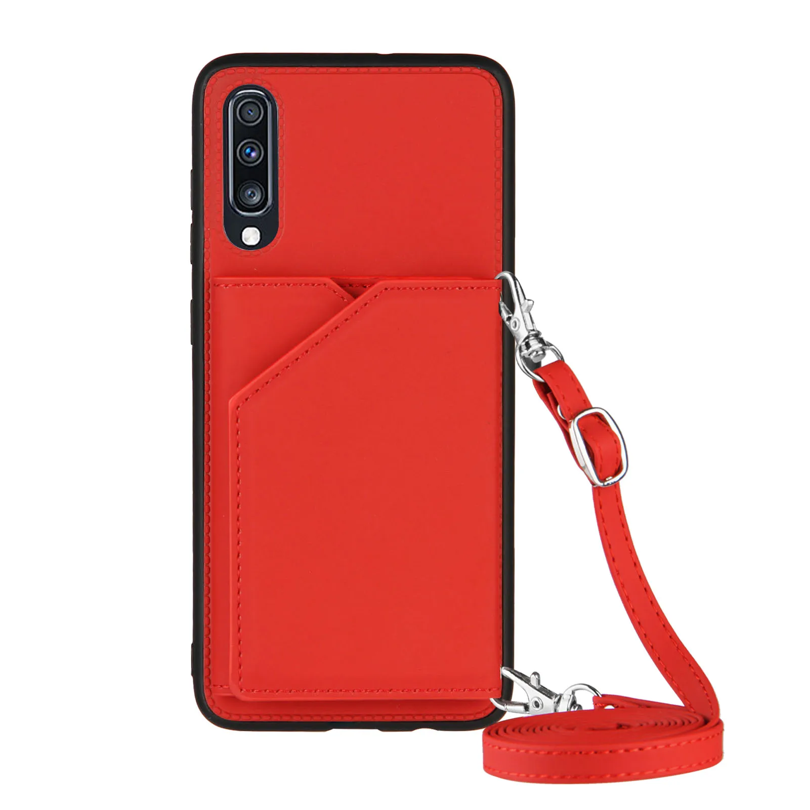 

Newest Luxury Plain Pu leather Flip case cover with card Wallet For Samsung A70 A70S Galaxy Capa Cover Case