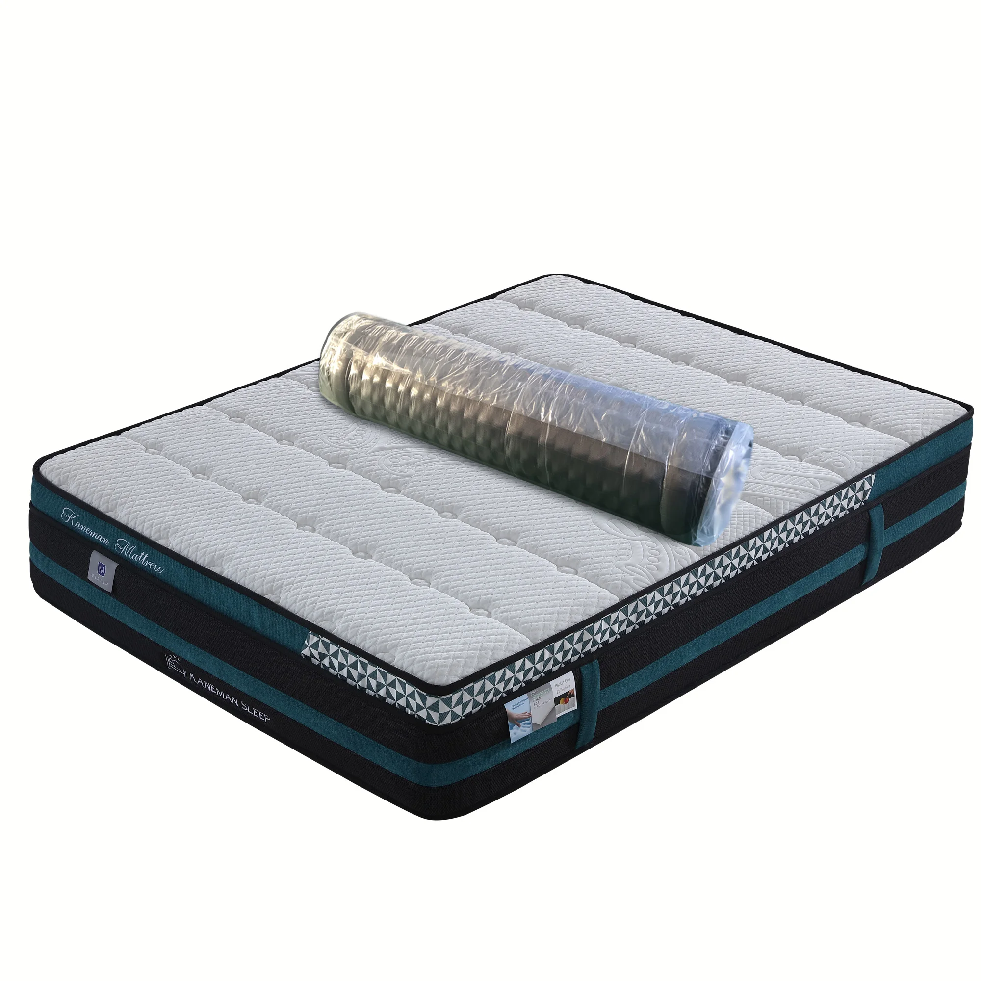 

Bedroom mattresses hybrid colchon viscoelastic memory foam pocket coil spring mattress colchones compressed in box