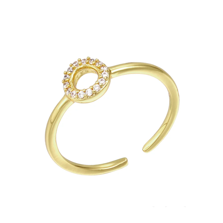 

16516 xuping fashion 14k gold color with CZ stone open free size round women's rings