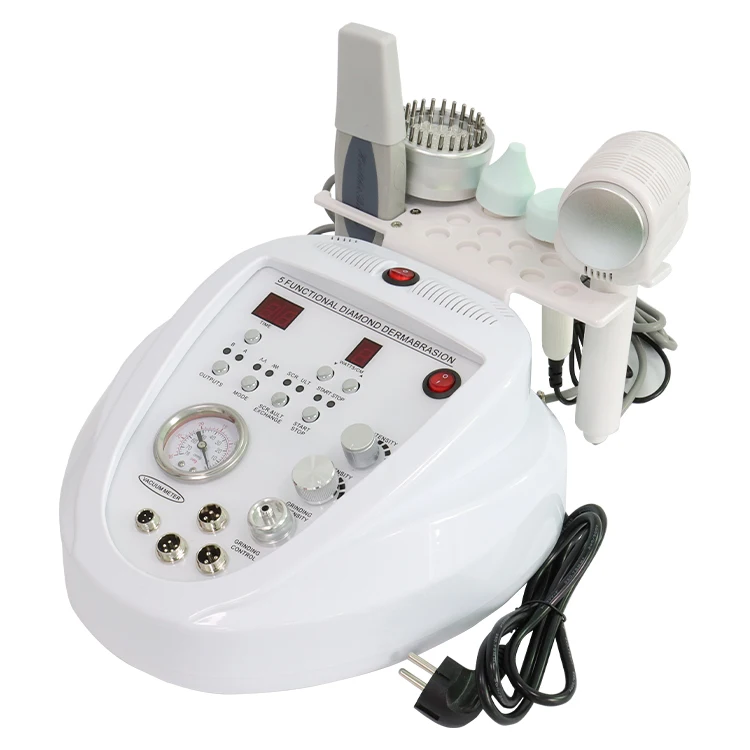 

5 in 1Microdermabrasion cold/Hot Treatment ULTRASONIC skin scrubber photon 120W 8.5KG Multifunctional beauty skin rejuvenation, White