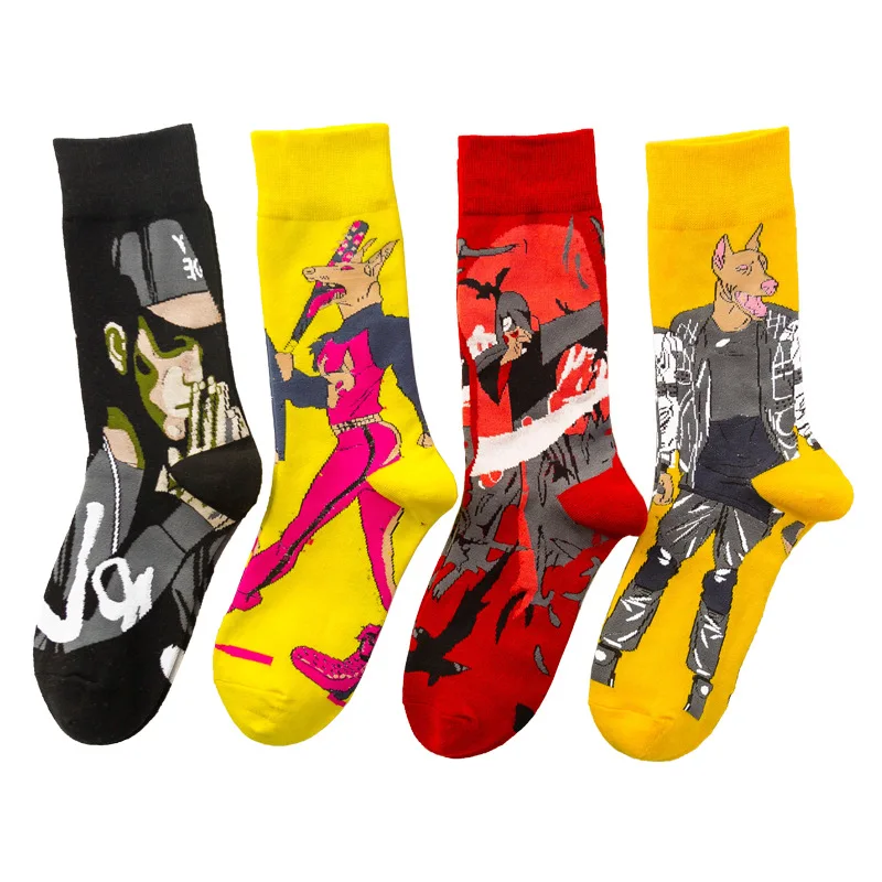 

KANGYI High Quality Custom Calcetines Socken Comic Character Cotton crazy korean Cartoon Socks, Picture