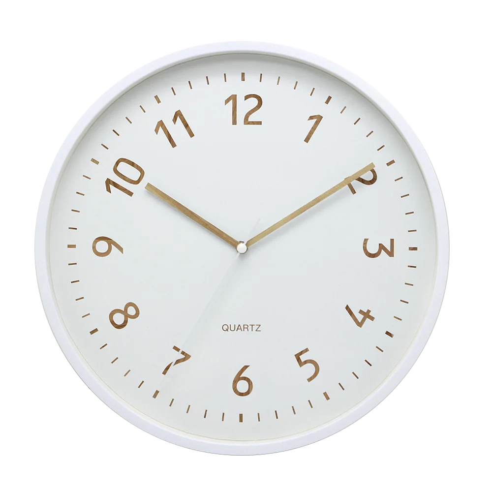 12 Inch White Clean And Simple Home Goods Wall Clocks Plastic Wall