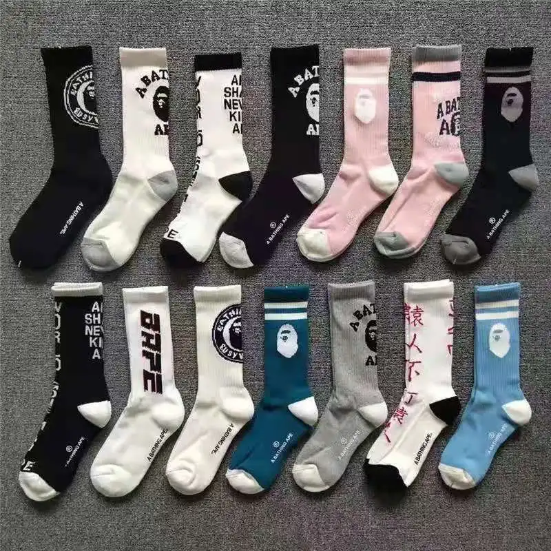 

2021 Hot Sale Nigo Bape High Socks Red Blue Army Green Camouflage Hose For Women Men Unisex High Quality Sock, Custom color